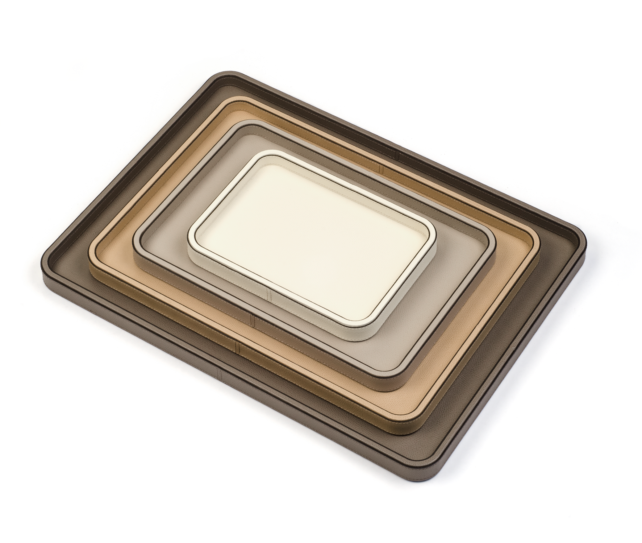 Прямоугольный поднос Jane - 50,4X37,2 см / тканая кожа_кремовый Pinetti 00.1487.061.027 - Вид №1