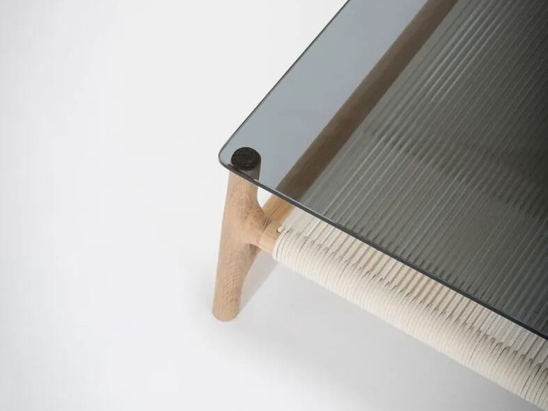 Деревянный и стеклянный квадратный низкий журнальный столик Gazzda Fawn ARCH-00076524 - Вид №2