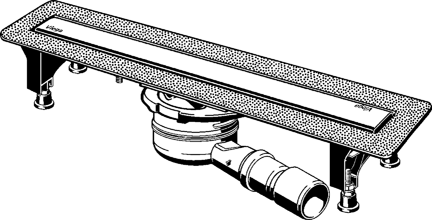 Канализационная арматура  Душевые лотки Advantix  Душевые лотки Advantix  Душевые лотки Advantix с высотой установки от 95 мм, комплекты (сеты) VIEGA 753 184 Модель 4983.10 Santreyd  - Вид №1