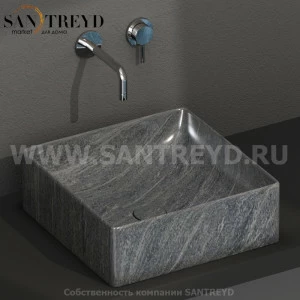 B6Q42SG Накладная раковина на столешницу  квадратная Ceramica Globo T-EDGE