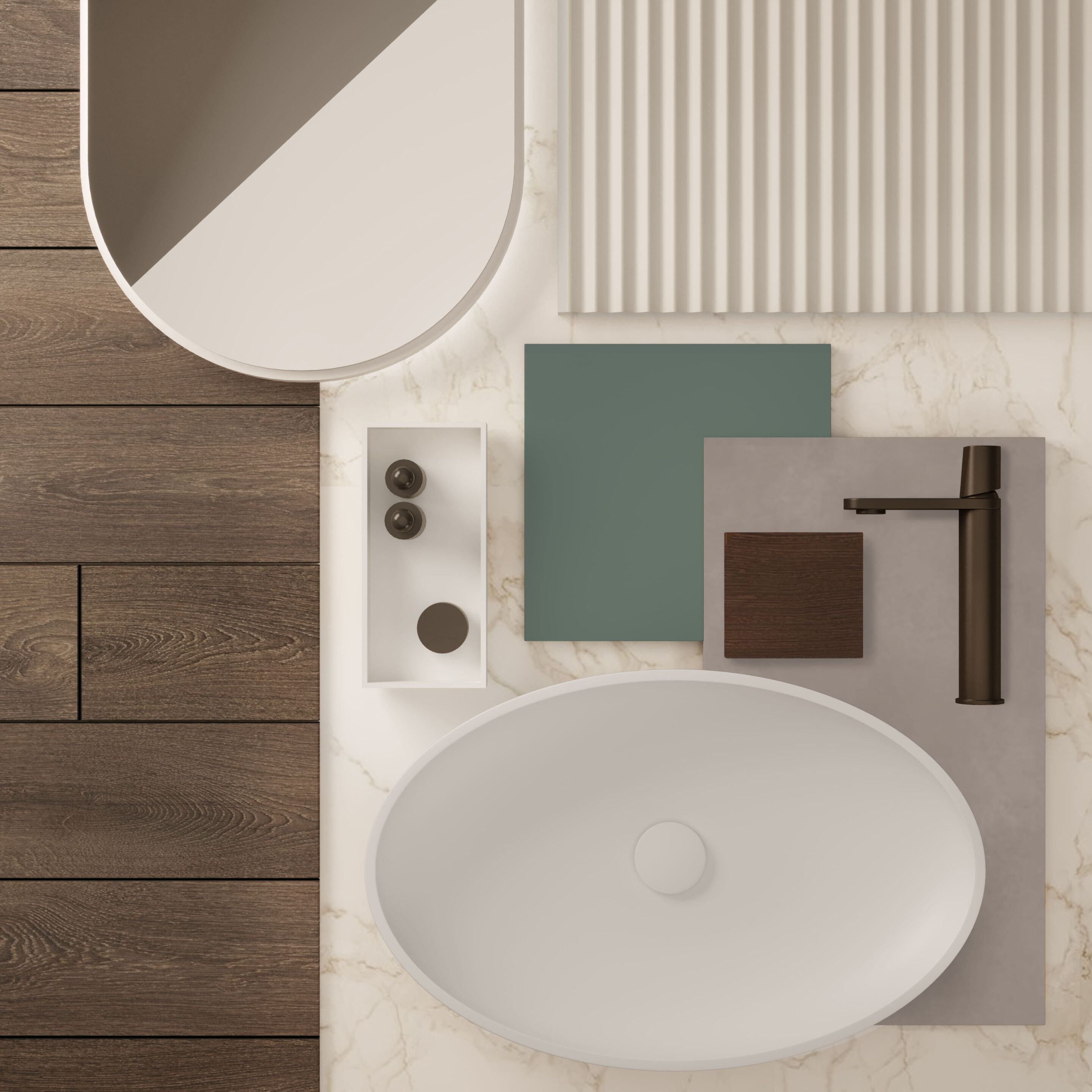 Подвесной туалетный столик с зеркалом Acquapazza PLAY with Matter ARCH-00015227