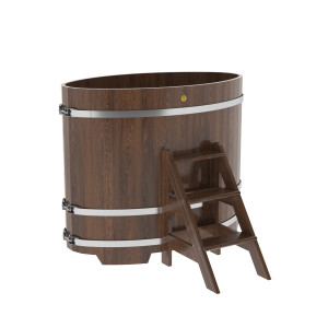 1277 Купель овальная из дуба 0,80х1,42х1,2 морёный Alyarus