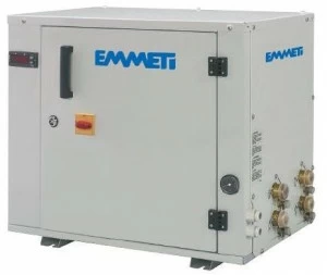 EMMETI Моноблочный водо-водяной тепловой насос с гидроагрегатом Refrigeratori e pompe di calore on/off
