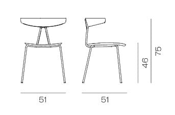 Штабелируемый стул из дерева и стальной конструкции Vergés компас ARCH-00118126 - Вид №3
