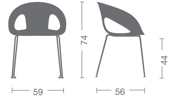 Поликарбонатный стул с открытой спинкой Kastel Krizia ARCH-00104422 - Вид №7