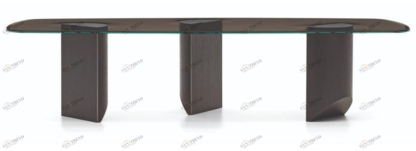 Minotti Прямоугольный стеклянный стол Wedge sun-id-1429362