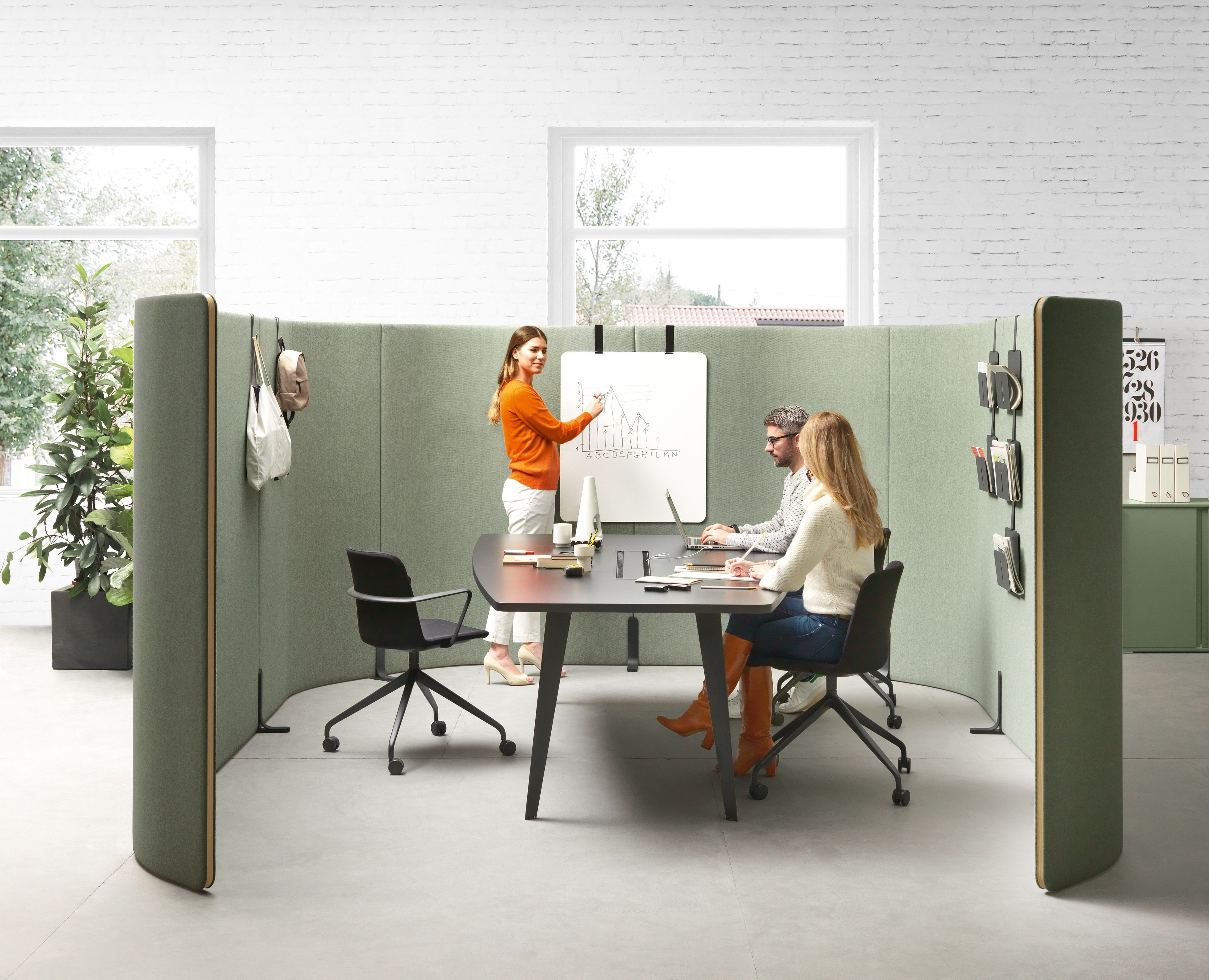 Отдельно стоящая офисная перегородка из ткани Martex ядро ARCH-00080474 - Вид №7