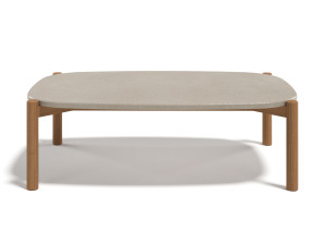 Прямоугольный стол для сада из тикового дерева и керамогранита