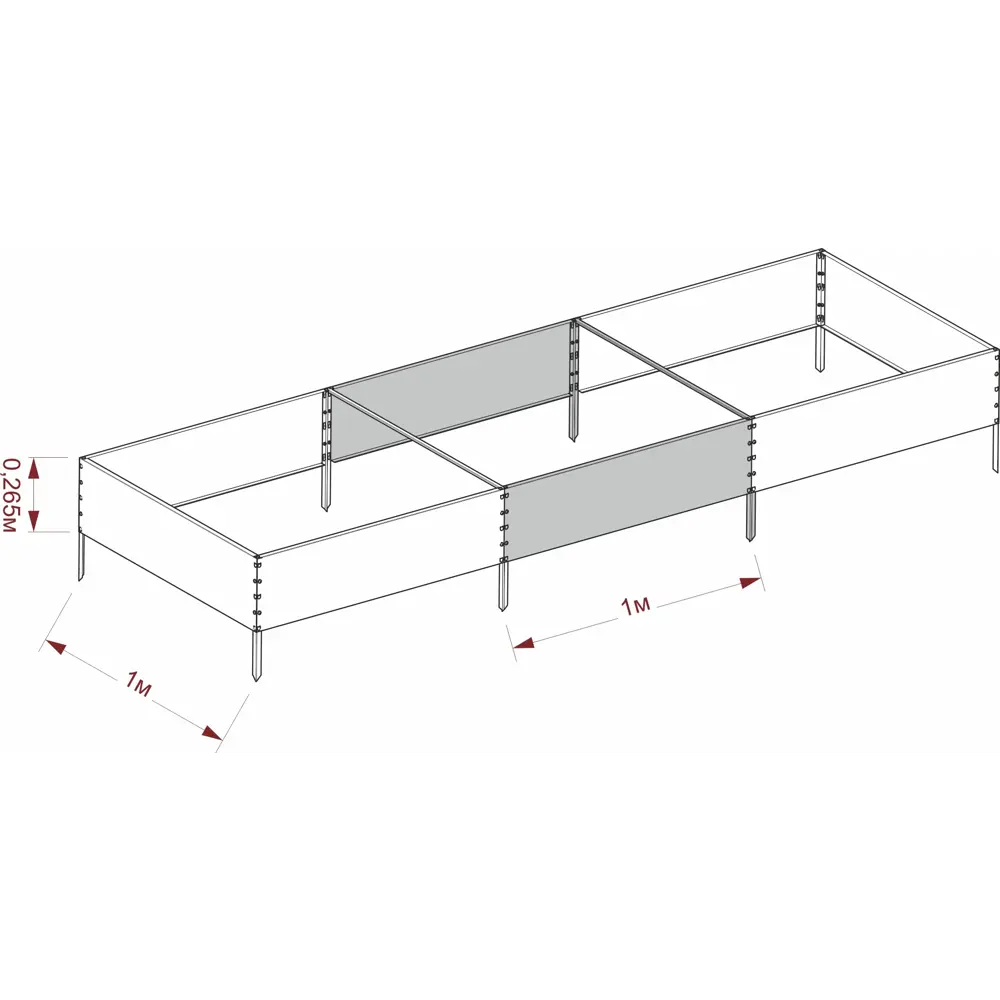 Santreyd Удлинитель садовой гряды 1×1 м для аккуратных грядок 82245680 STLM-0022978 - Вид №5