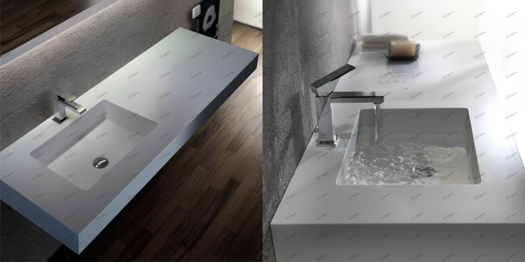 Столешница со встроенной раковиной Glow Large 121-140 см Karolitalia BLUBLEUGLOWLARGE121140