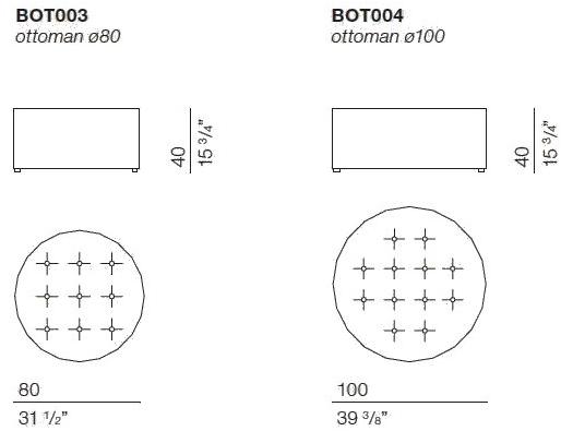 Bodema Пуф из круглой ткани с обивкой  Bot003/bot004  - Вид №3