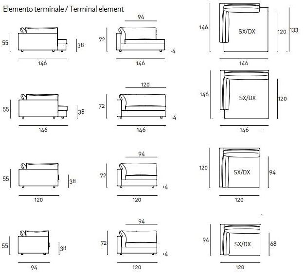 Living Divani Диван из ткани с шезлонгом Floyd sun-id-1361676 - Вид №4