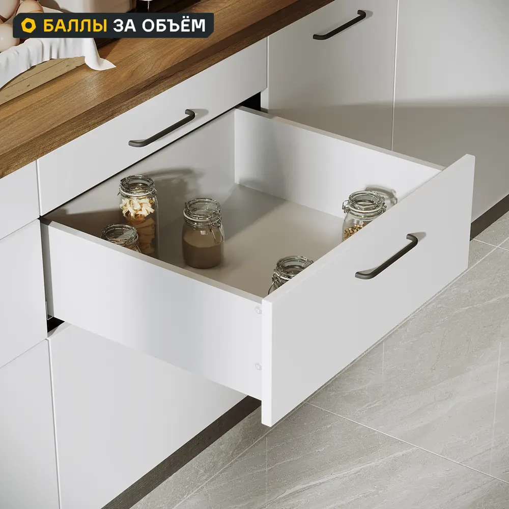 Выдвижной ящик для кухни 55.2x17.7x51.1 см KONSENSA ДСП цвет серый Отсутствует STLM-2066840