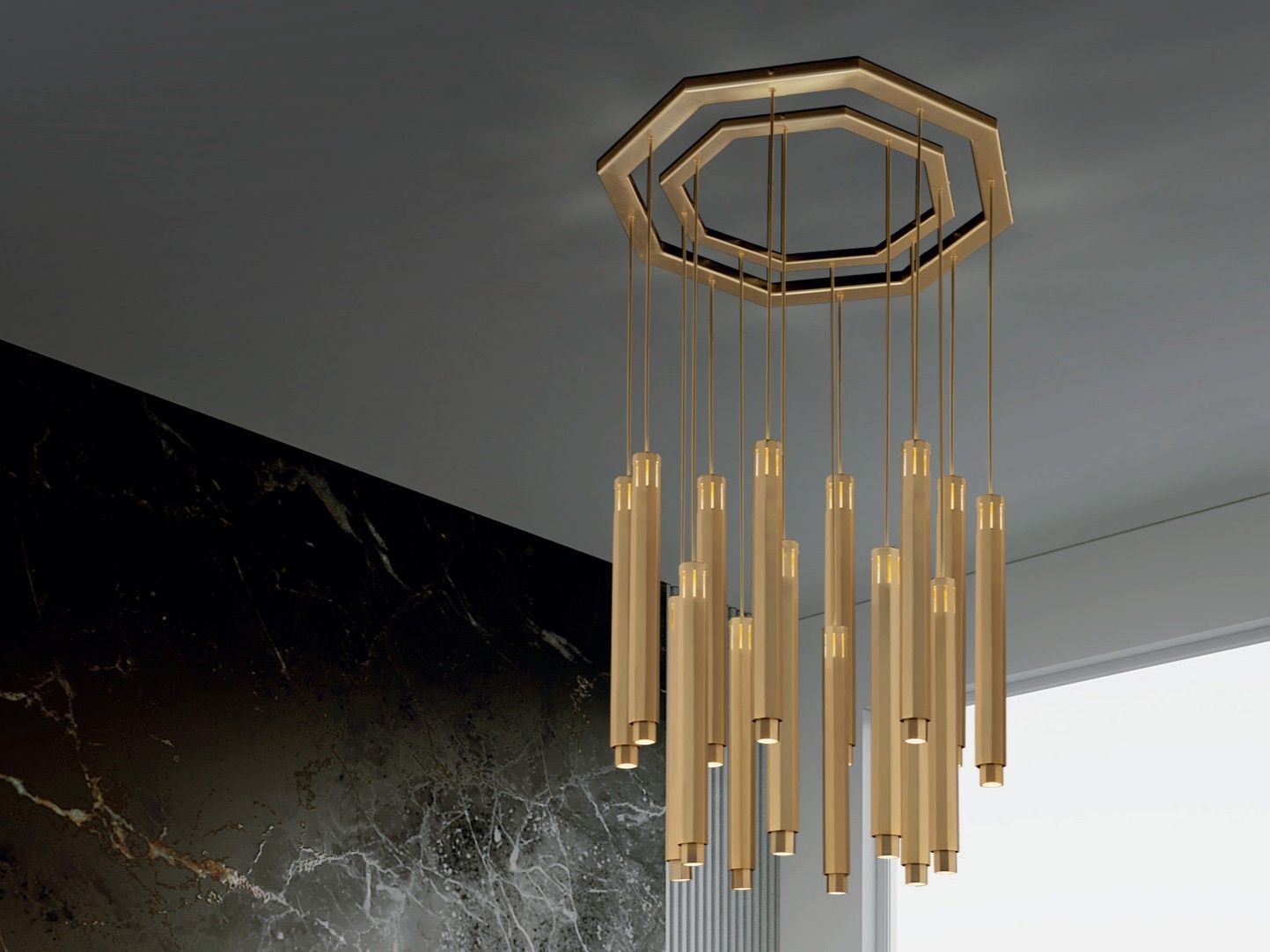 Металлический светодиодный подвесной светильник Euroluce Lampadari Castel ARCH-00062459