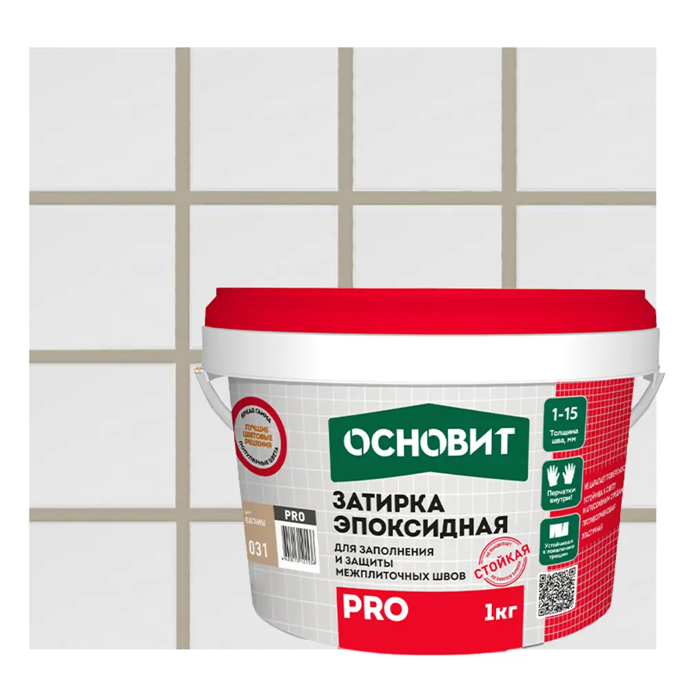 Эпоксидная затирка Основит Pro цвет дуб дымчатый 1 кг STLM-2145467