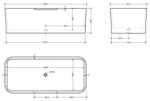 AQUAdesign Отдельностоящая прямоугольная ванна sun-id-1348266 - Вид №1