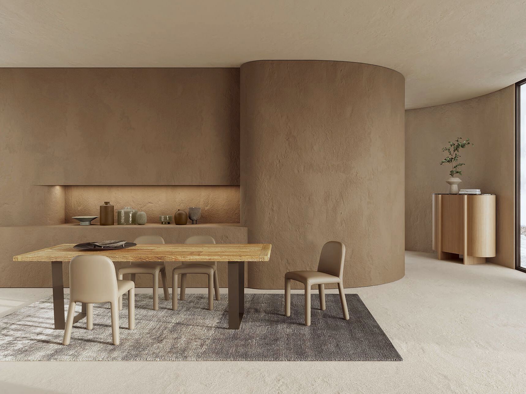 Прямоугольный обеденный стол из стали и дерева Naturedesign Origin ARCH-00094706 - Вид №1