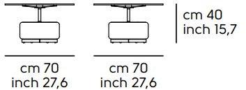 Midj Низкий круглый журнальный столик из стали и ткани sun-id-1367280 - Вид №4