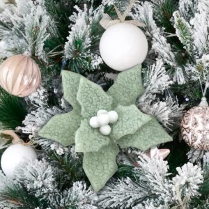 89381684 Украшение елочное «Цветок», 24x15.5 см, цвет зеленый STLM-1419028