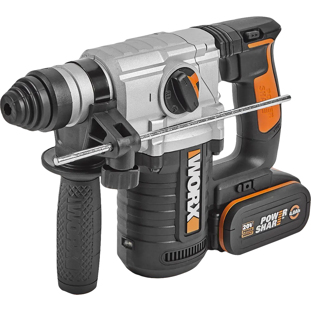 Перфоратор аккумуляторный SDS-plus Worx WX392, 20 В Li-ion 2x4 Ач, 2.2 Дж 82342466 STLM-2159529 