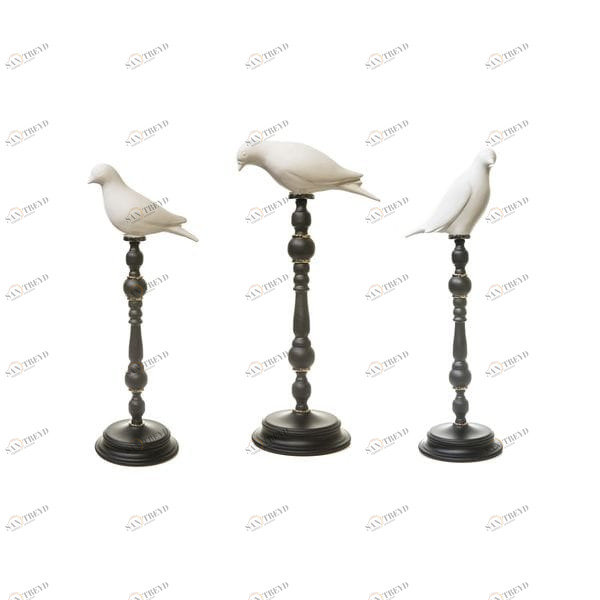 Статуэтка декоративная керамическая 47х19х14 см белая "Голубь" UNICO ПТИЦЫ 255462 Белый;золото;черный 