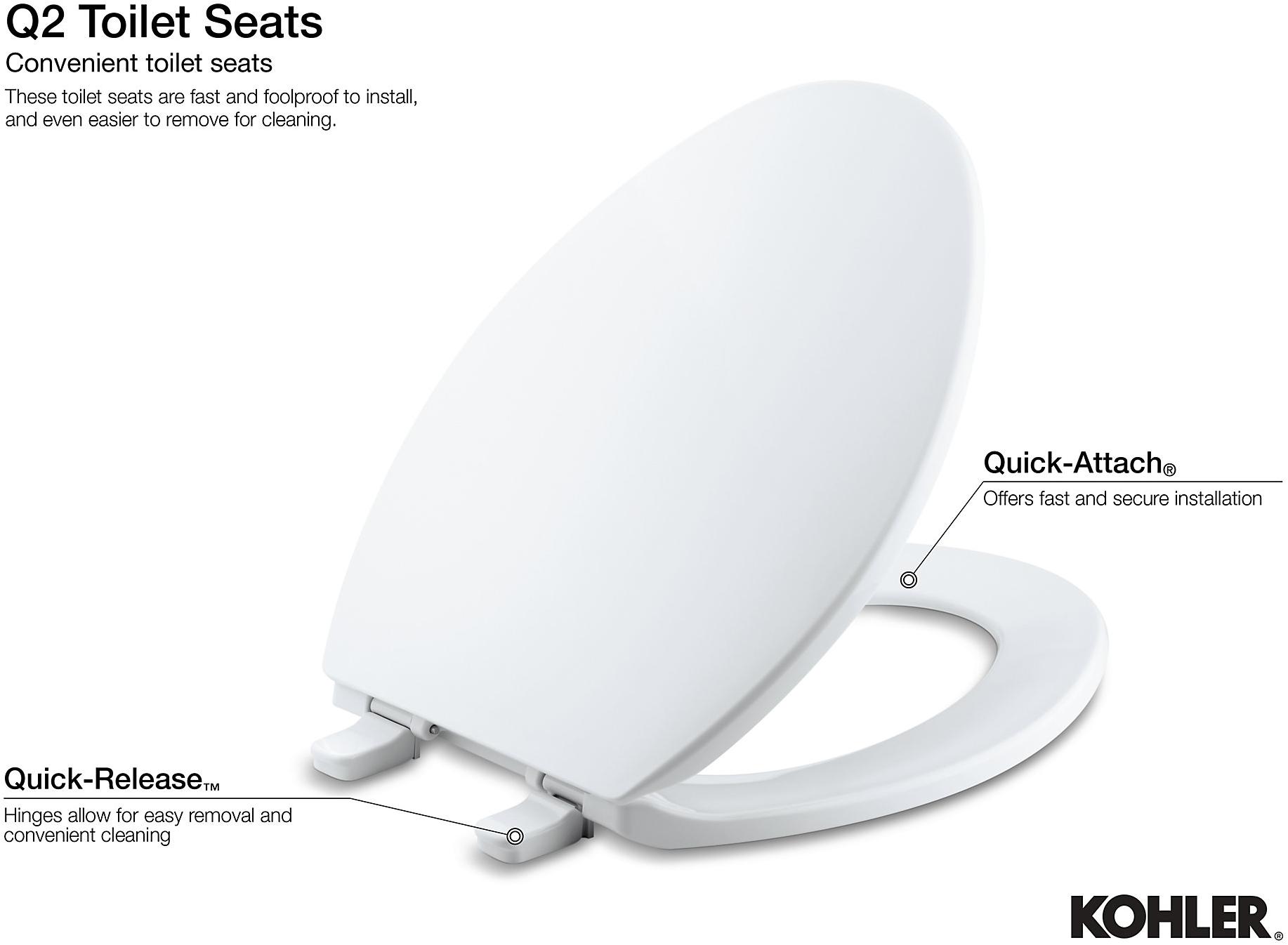 KOHLER Круглое переднее сиденье для унитаза Stonewood Quick-Release  K-4816-0  - Вид №3
