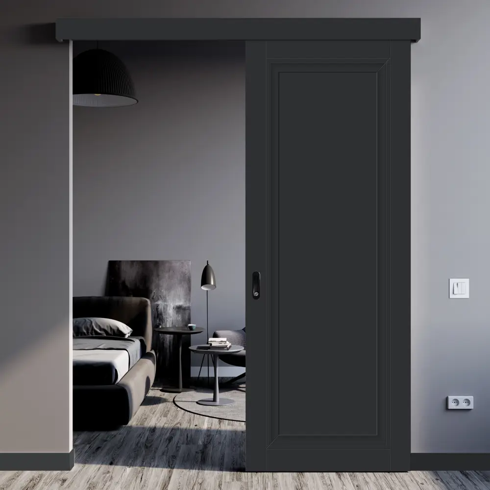 Дверь межкомнатная глухая Нобиле 70x200 см Hardflex цвет антрацит с замком 84491272 STLM-2161070 МАРИО РИОЛИ  - Вид №7