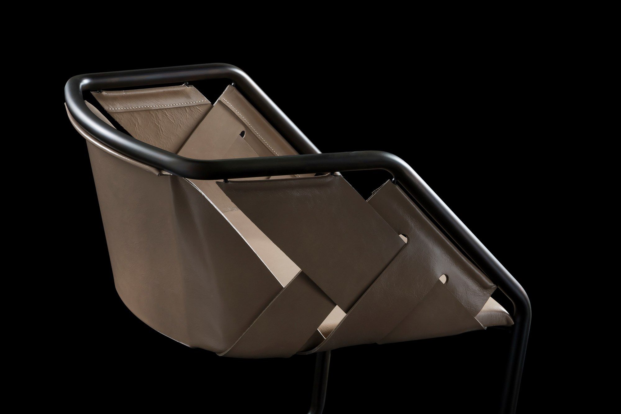 Стул с металлическим каркасом и кожаной обивкой Henge Strip ARCH-00001261 - Вид №3