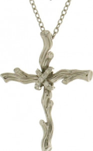 10608571 Michael Aram Подвеска на цепочке "Ветви. Крест" (серебро, 925пр, бриллианты) Серебро 925