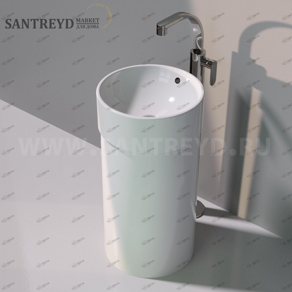 505042CCOLC9016 Напольная раковина стоящая круглая Ceramica Flaminia Twin