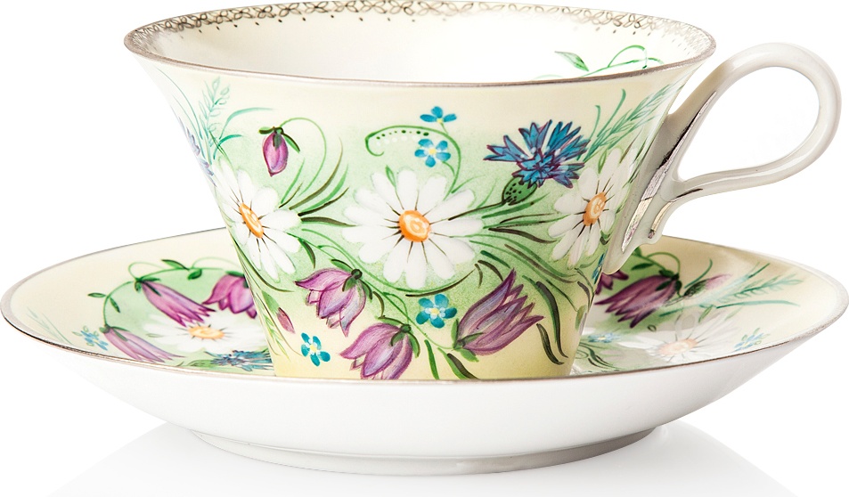 10617334 Мануфактуры Гарднеръ в Вербилках Чайная пара "Дыхание лета" Фарфор, Керамика 