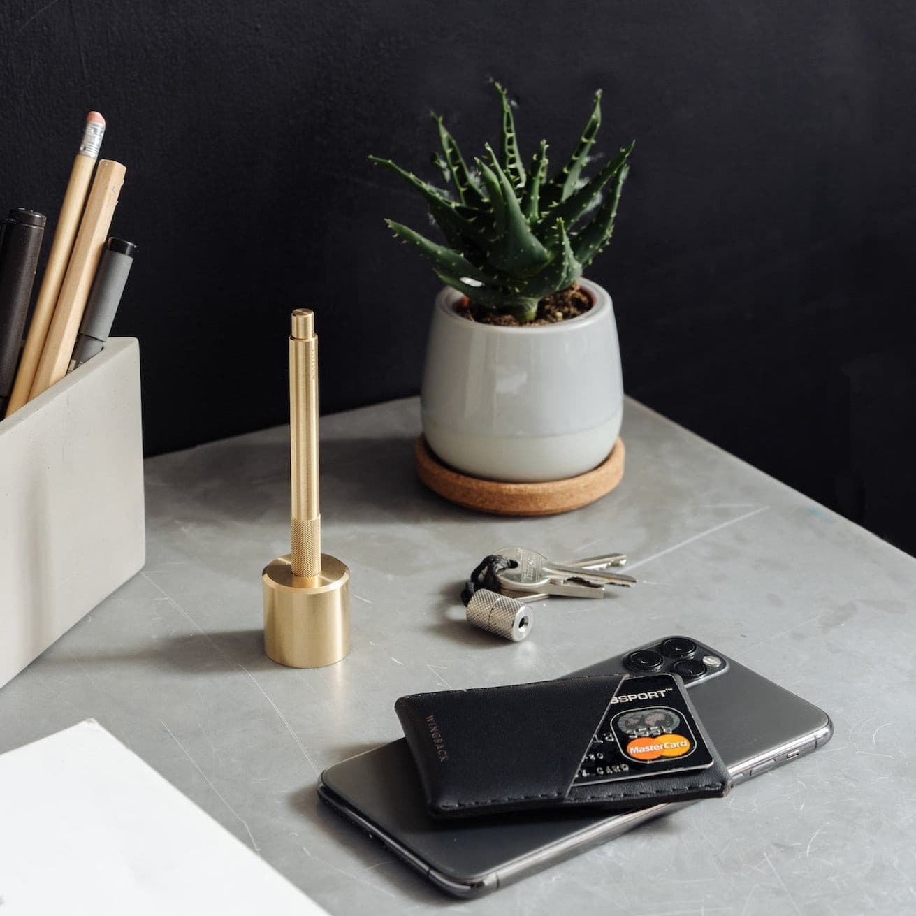 W110CHAR Визитница Winston - Темно-серый Wingback  - Вид №6