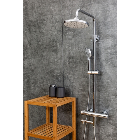 Orange Thermo T02-911cr Душевая система с поворотным изливом и термостатом черный sun-id-1517027 - Вид №2