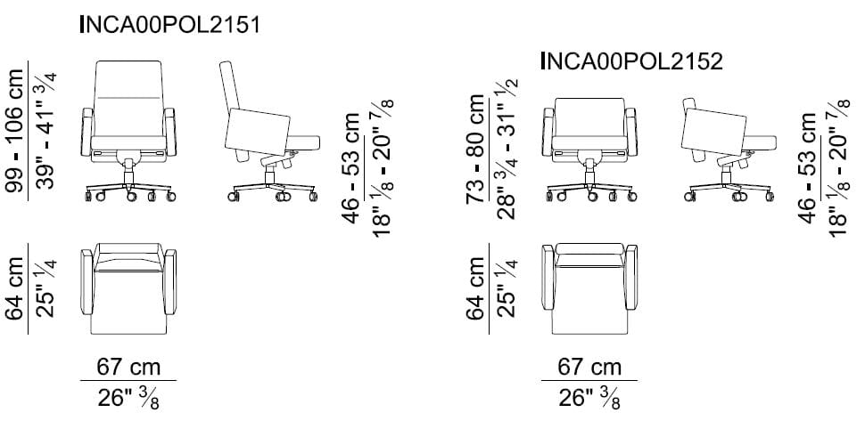 Кожаное вращающееся офисное кресло i 4 Mariani Inca ARCH-00071728 - Вид №9