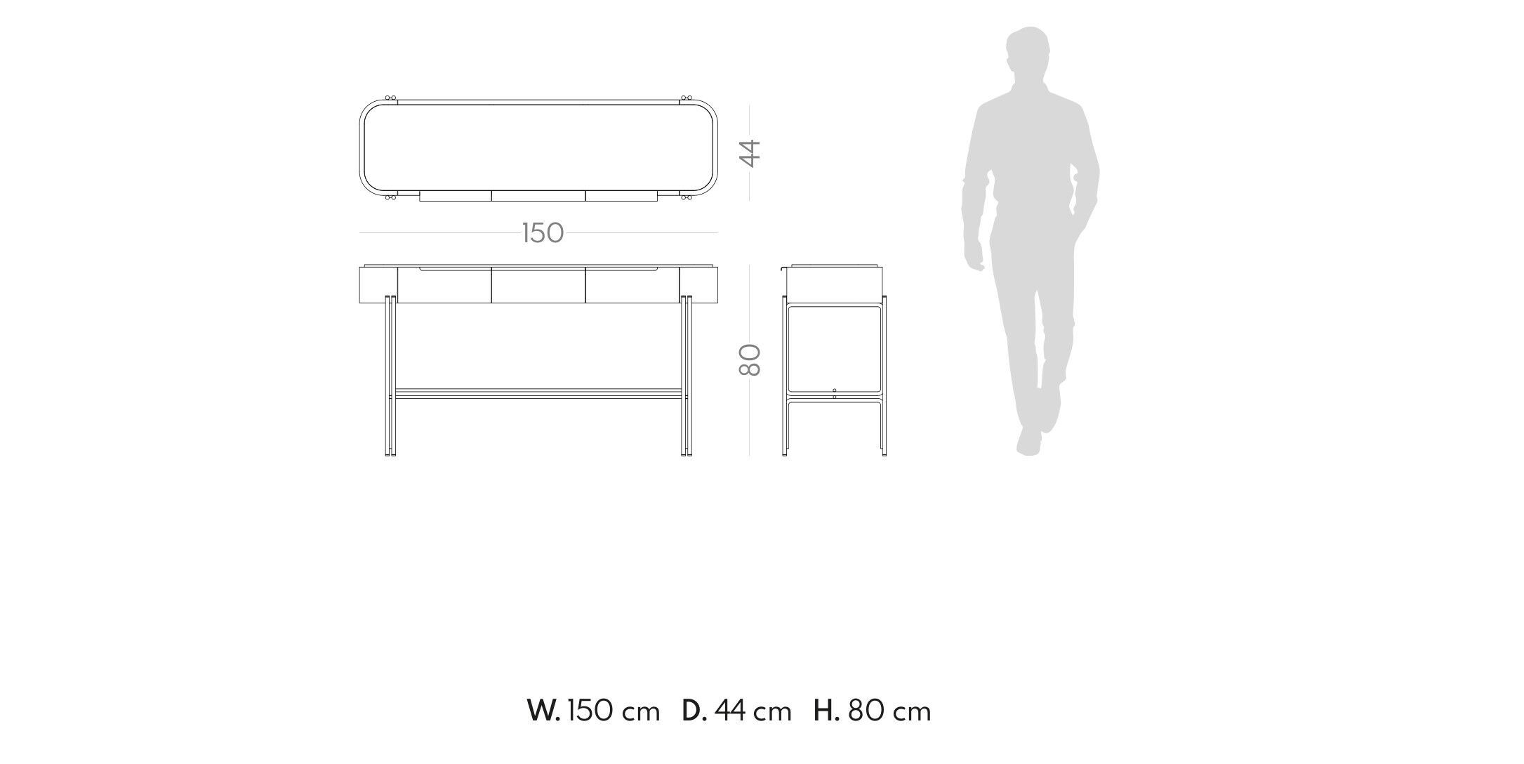 Прямоугольная консоль с ящиками PRADDY Natur ARCH-00146359 - Вид №8