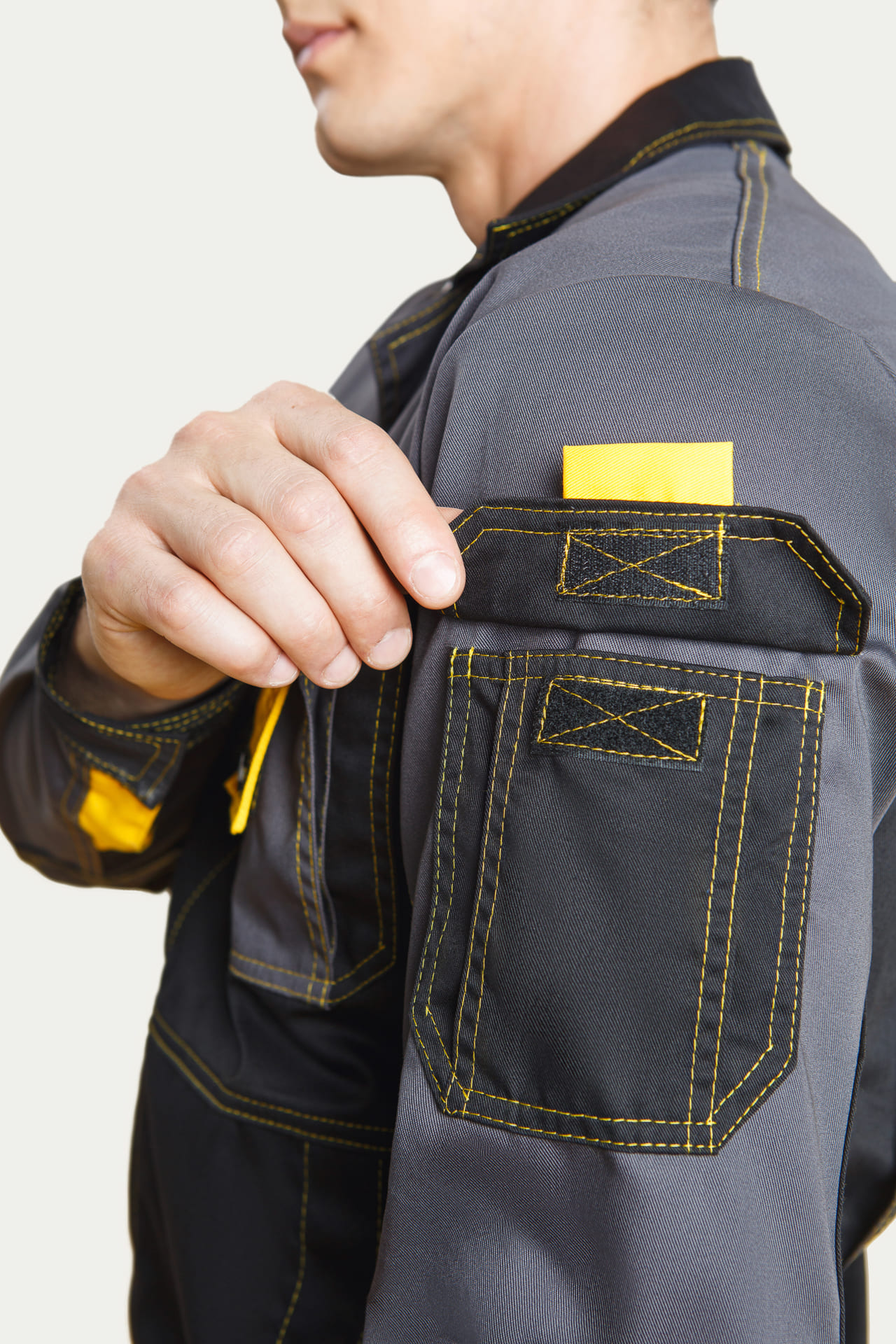 4956830 Костюм "Профессионал-2" черный-графит-желтый GENESIS  Летняя спецодежда  размер 52-54/182-188  - Вид №15