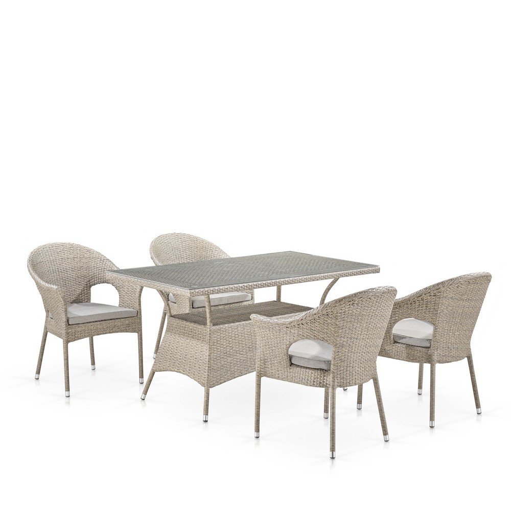 T198C/Y79C-W85 Latte 4Pcs Комплект плетеной мебели T198C/Y79C-W85 Latte (4+1) Afina 