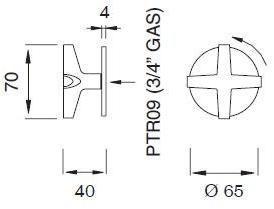 Ceadesign Крышка открытого / закрытого крана для горячей воды Cross Crx 35 - Вид №1