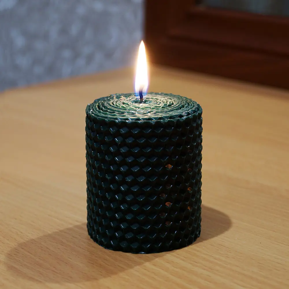 Свеча вощинная цилиндр зеленый мох 5x6.5 см 86389046 STLM-2169585 EVIS  - Вид №2