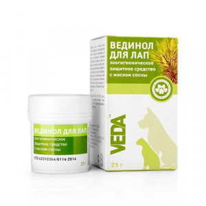 Т00009456 Бальзам для лап Вединол защитный 25г ВЕДА