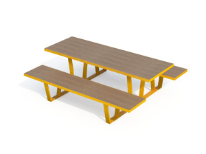 Прямоугольный стол для пикника WPC со встроенными скамейками
