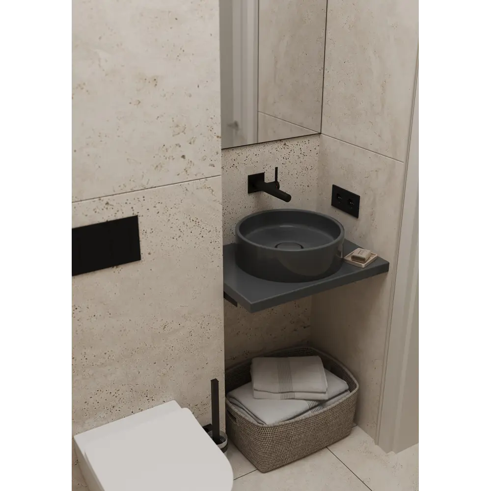 Столешница для ванной Scandi SC-60S 60x4x47 см, искусственный камень, цвет графит 89139411 STLM-2014458 Santreyd - Вид №4