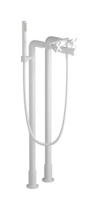 Напольный смеситель для ванны с 2 колоннами и душевым гарнитуром. WE ARE IB wo205bo Matt White WOW