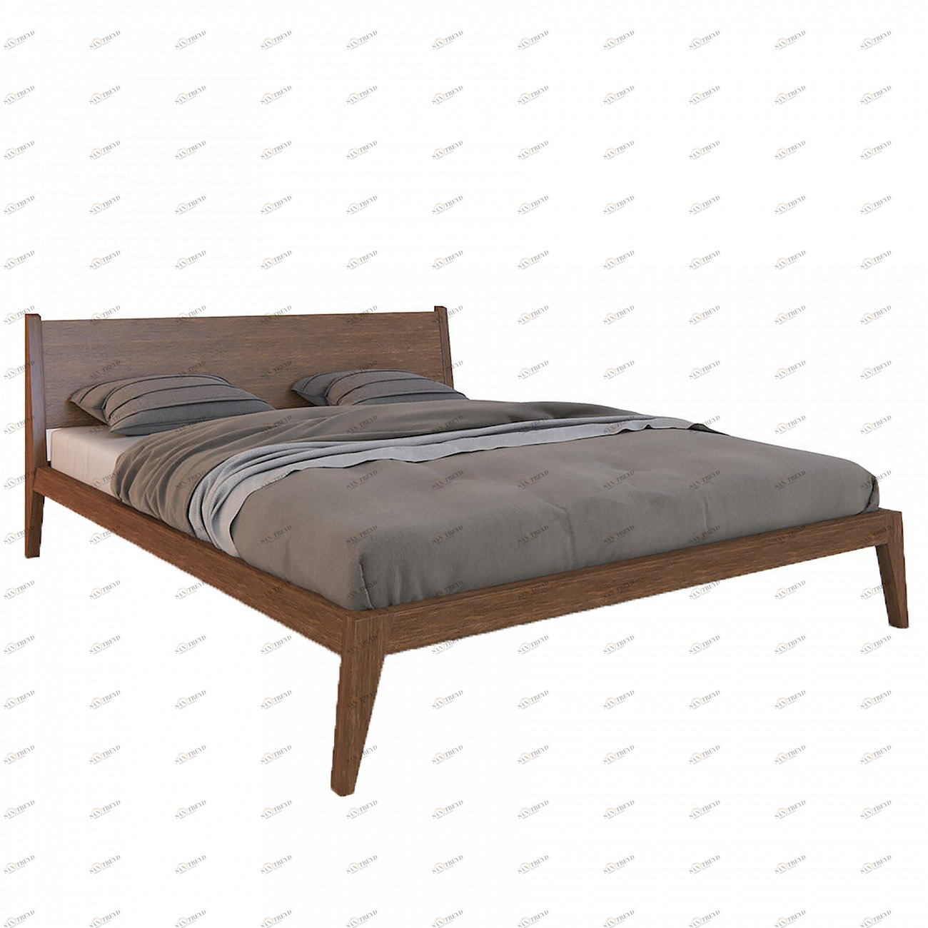 Кровать двуспальная деревянная 160х200 коричневая Fly BRAGIN DESIGN ДИЗАЙНЕРСКИЕ 256393 Коричневый 