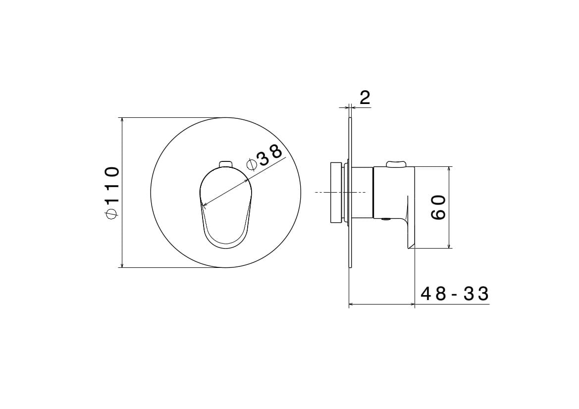 Встраиваемый термостатический смеситель для душа Newform NIO ARCH-00082850 - Вид №2