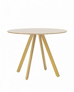 Обеденный стол круглый диаметр 100 см золотистый "Хьюстон" STOOL GROUP  00-3946100 Золото