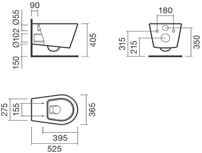 S10069418100000;S80006761800000 Подвесной унитаз настенный Белый Sanitana Glam Португалия - Вид №7