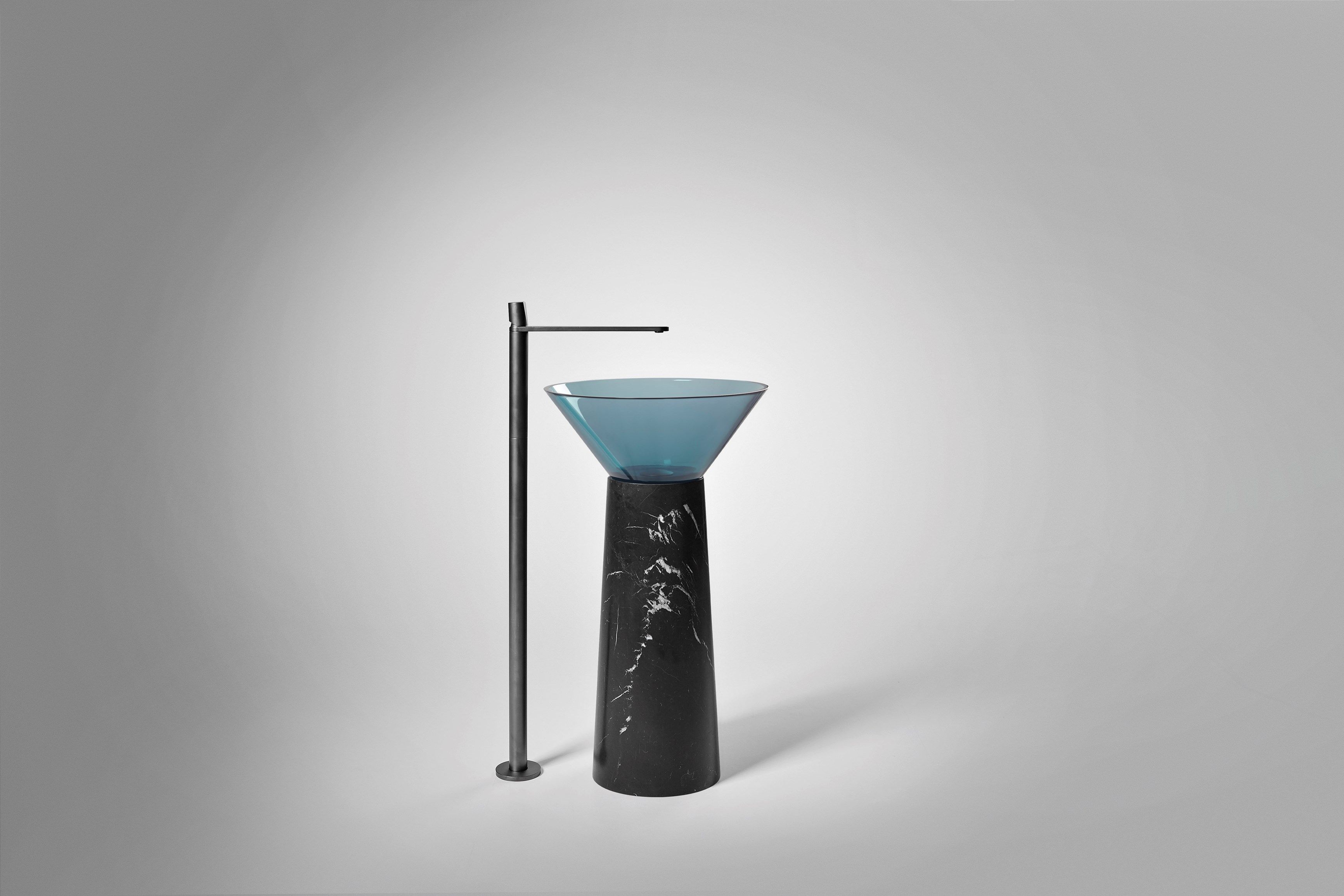 Круглый отдельно стоящий умывальник из черного мрамора Marquina Antoniolupi ALBUME11 + ALBUME21 ARCH-00148772 - Вид №25