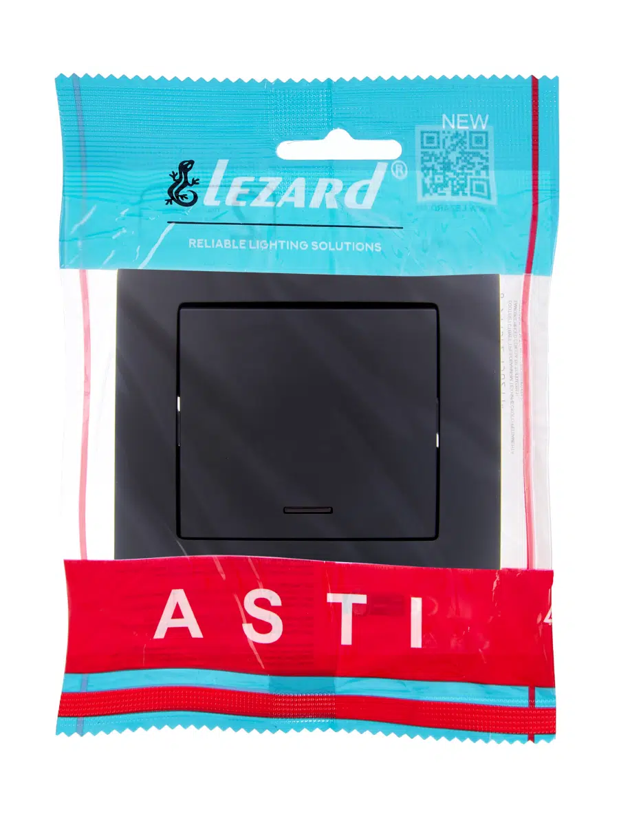 ASTI Выключатель с подсветкой чёрный бархат LEZARD 7081-4242-111 - Вид №3