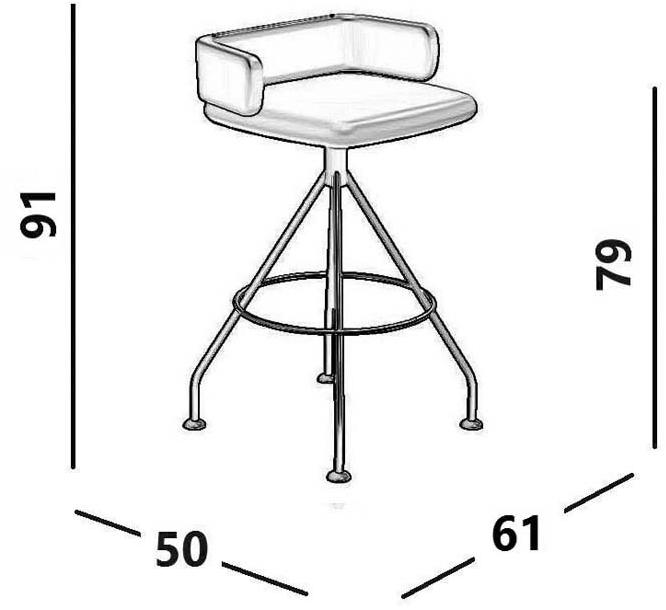 Luxy Тканевый поворотный табурет со спинкой Cluster Cl11 - Вид №3
